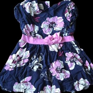 Floral Pink and Blue Kids Dress